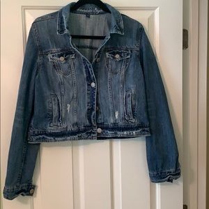 American eagle cropped jean jacket